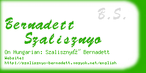 bernadett szalisznyo business card